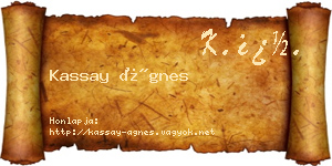 Kassay Ágnes névjegykártya