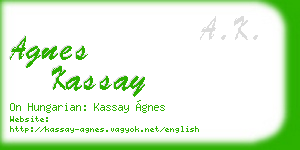 agnes kassay business card