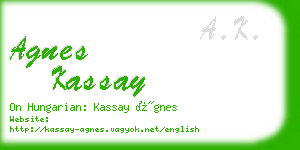 agnes kassay business card